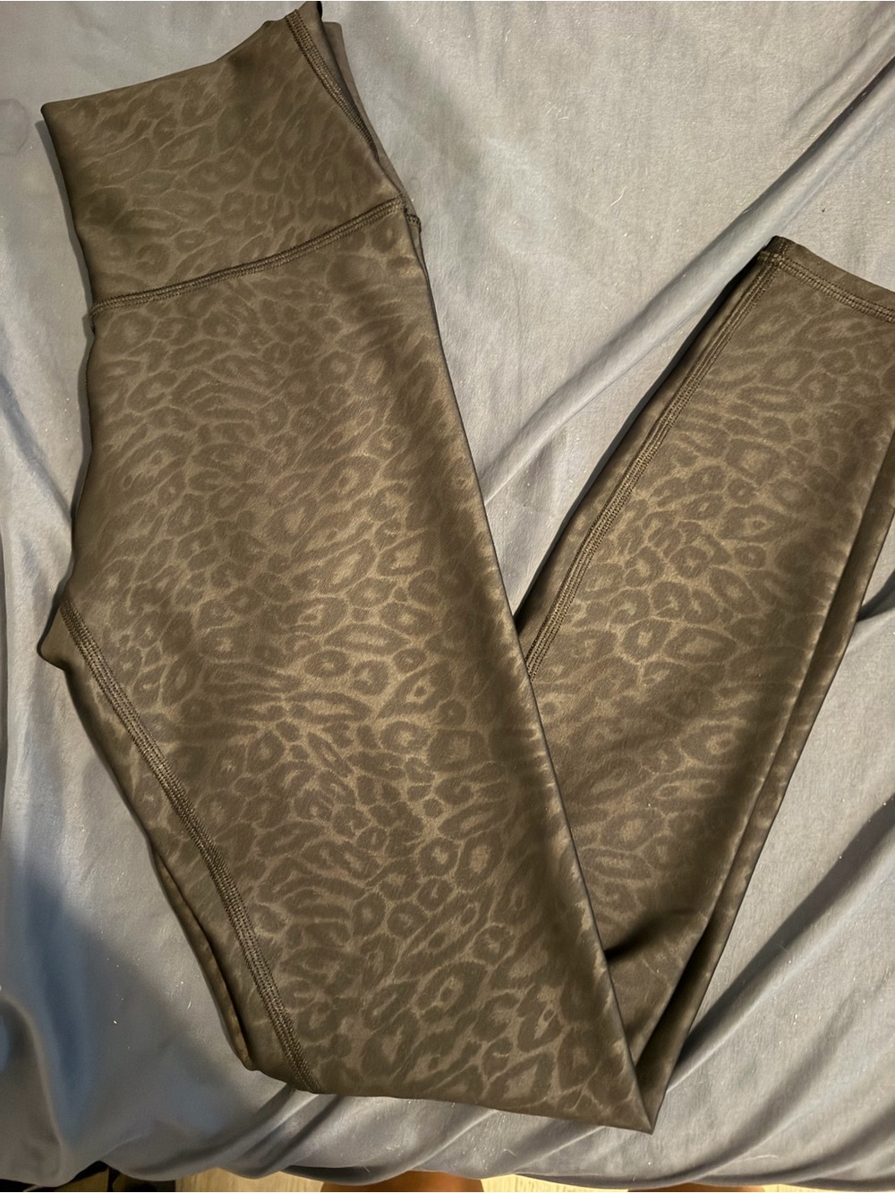 ALO Yoga Olive Green Leopard-Print High-Waist Leggings